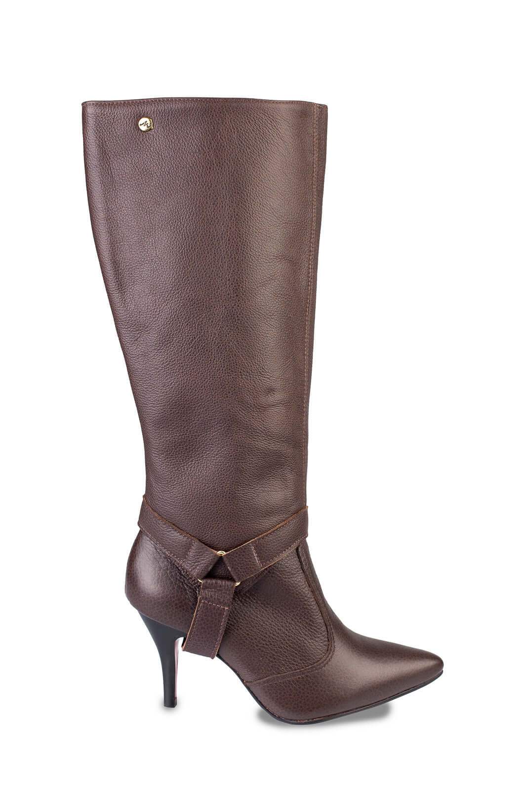 Bota de couro 2 em 1 salto fino 040 - Enluaze