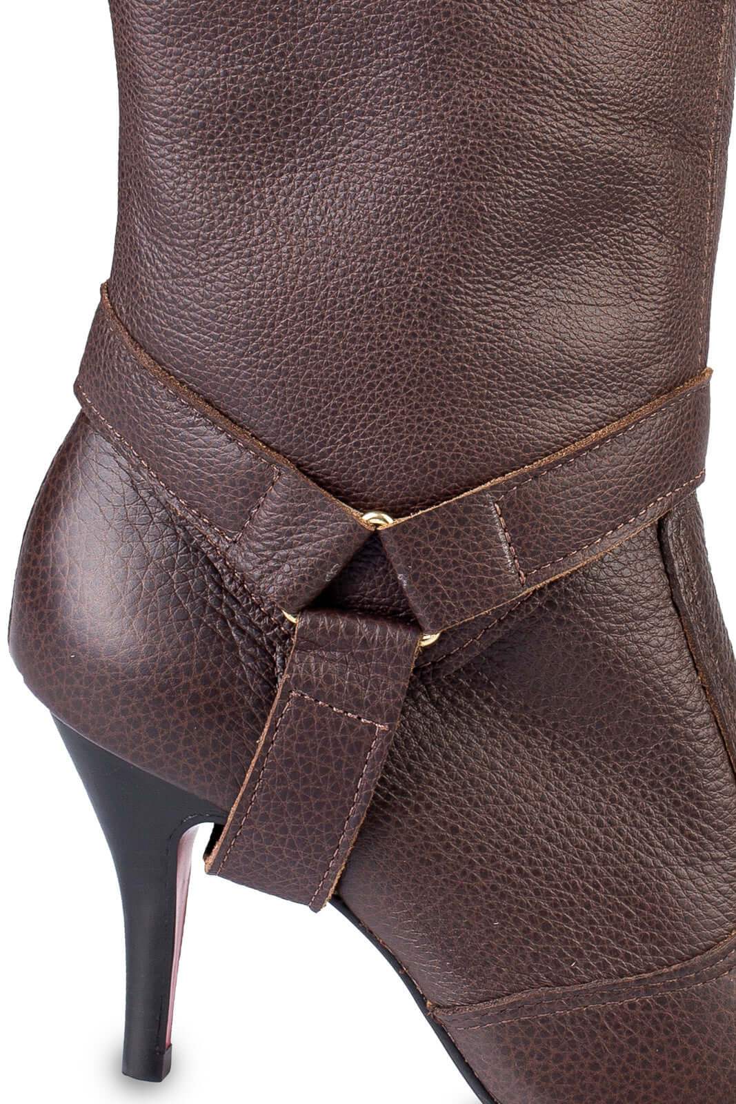 Bota de couro 2 em 1 salto fino 040 - Enluaze