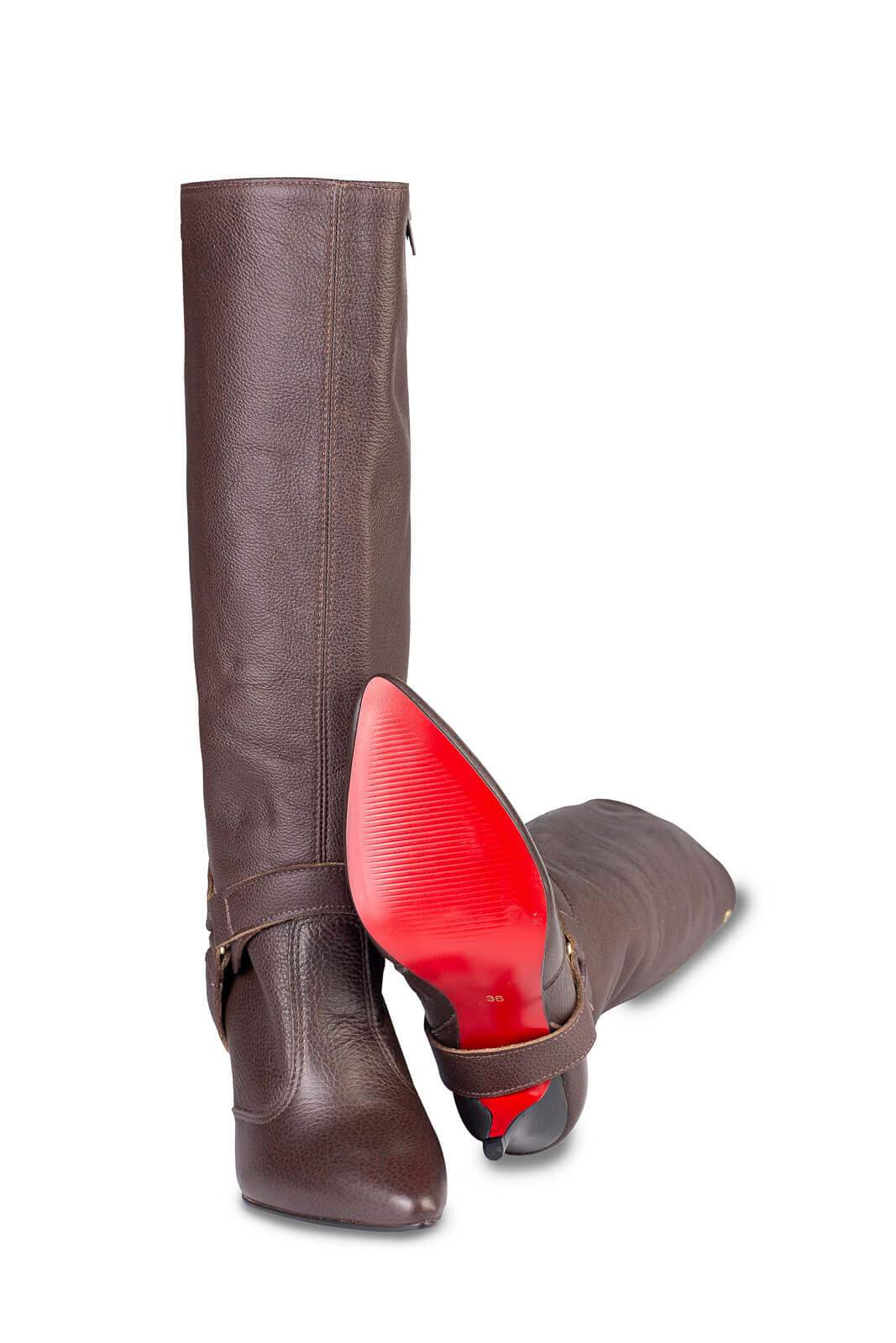 Bota de couro 2 em 1 salto fino 040 - Enluaze