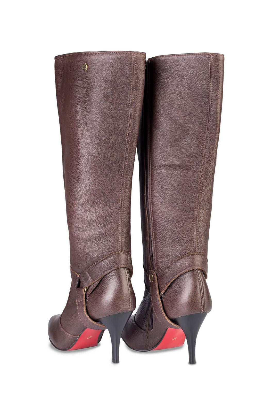 Bota de couro 2 em 1 salto fino 040 - Enluaze