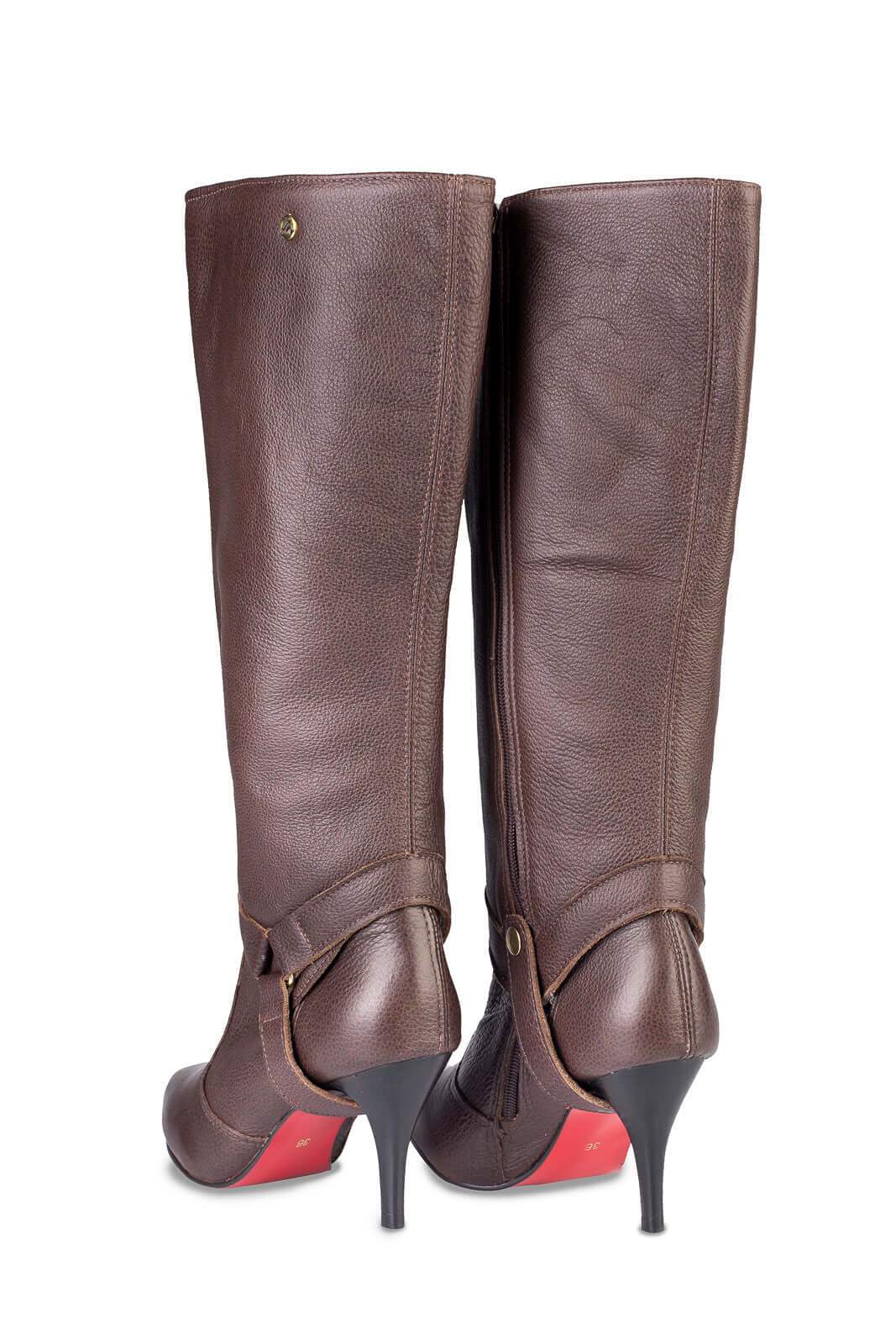 Bota de couro 2 em 1 salto fino 040 - Enluaze