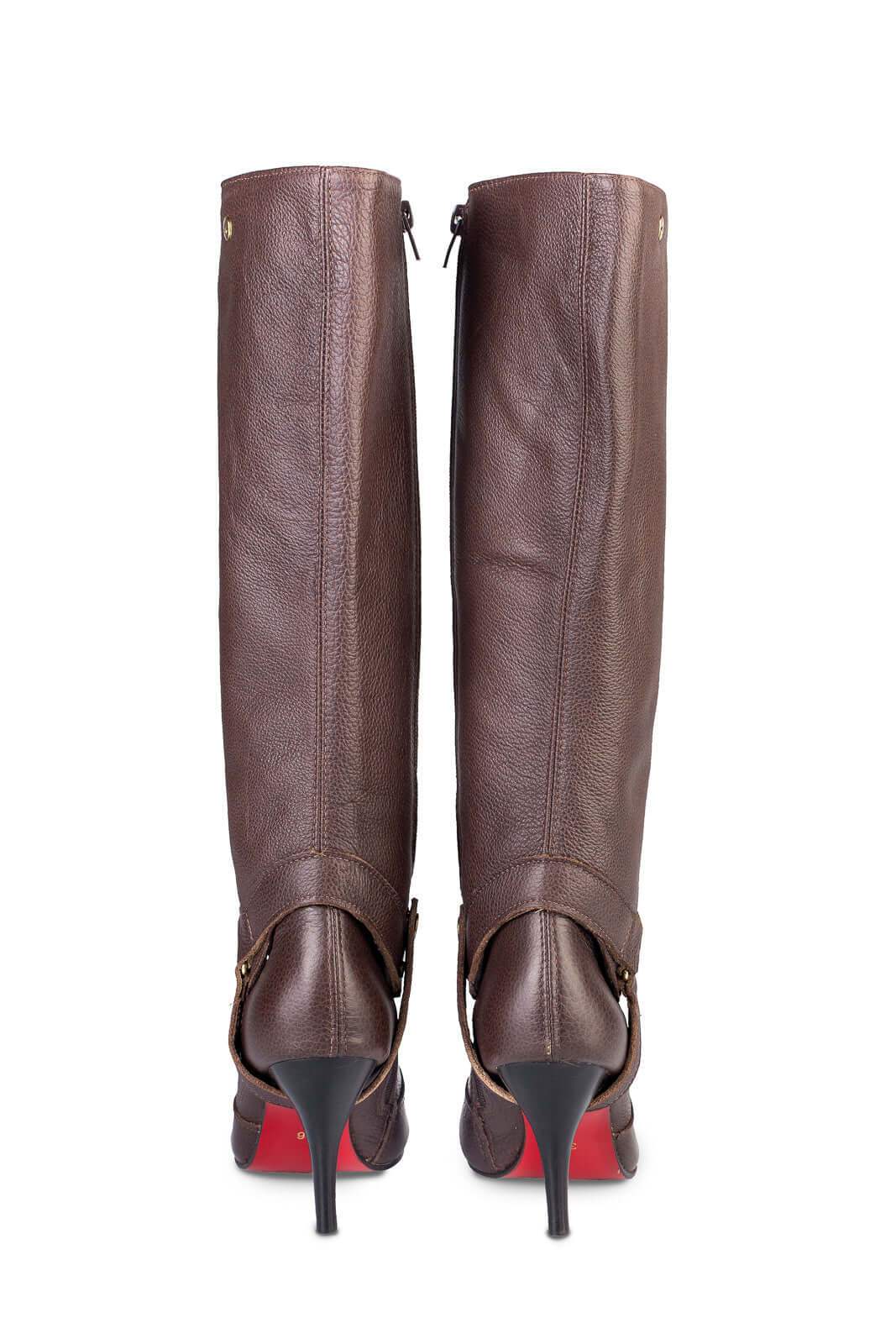 Bota de couro 2 em 1 salto fino 040 - Enluaze
