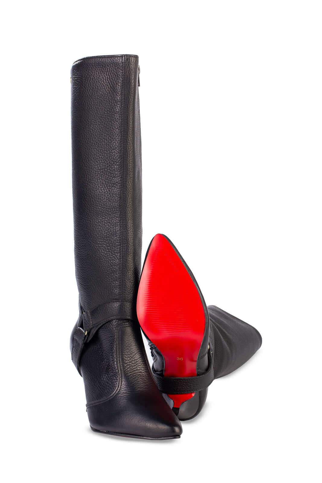 Bota de couro 2 em 1 salto fino 040 - Enluaze