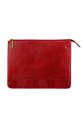 Pasta envelope de couro liso Bruna - Enluaze