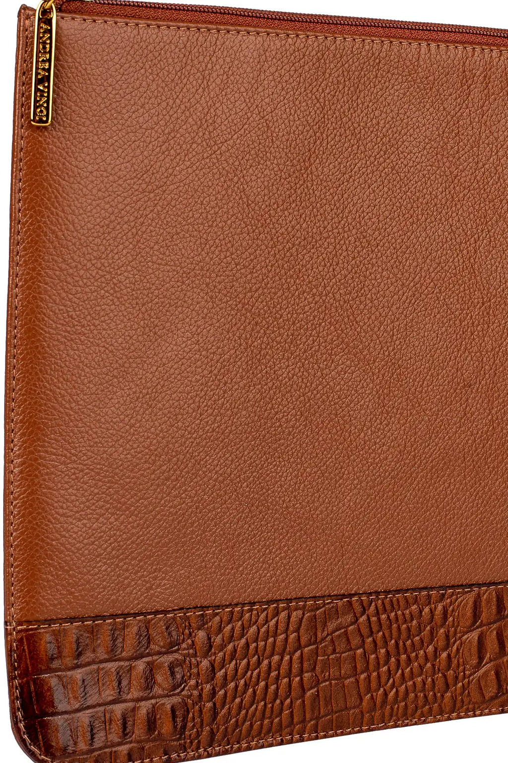 Pasta envelope de couro liso Bruna - Enluaze