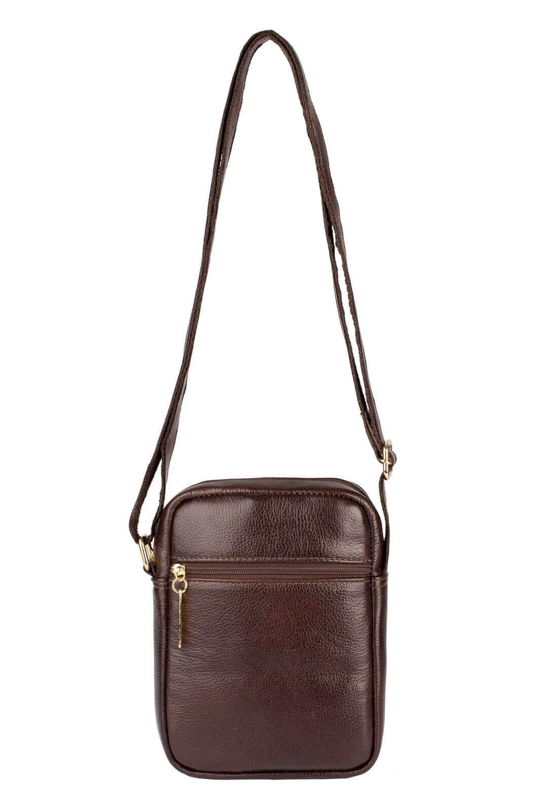 Bolsa shoulder bag de couro liso Pietra - Enluaze