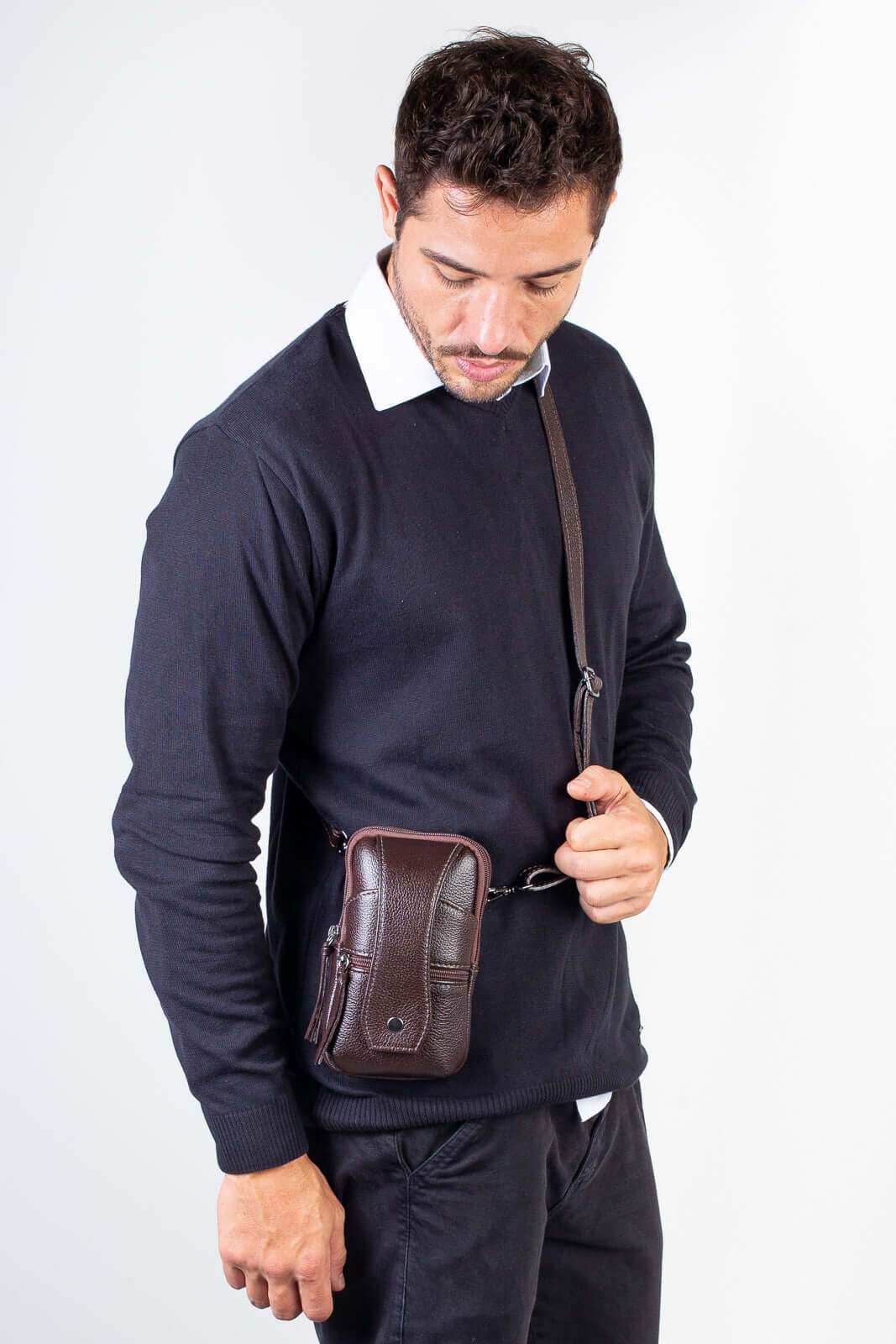 Bolsa shoulder bag pochete 2 em 1 de couro Vinni - Enluaze