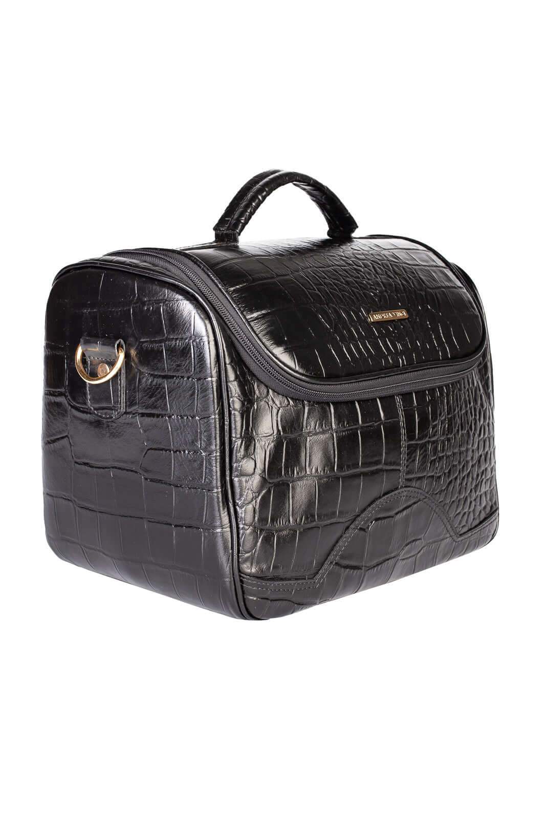 Frasqueira feminina de couro croco para viagem Roma - Enluaze