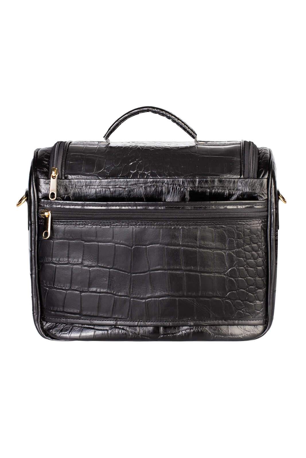 Frasqueira feminina de couro croco para viagem Roma - Enluaze