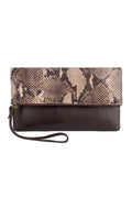 Clutch de couro estampado animal print Nikki - Enluaze