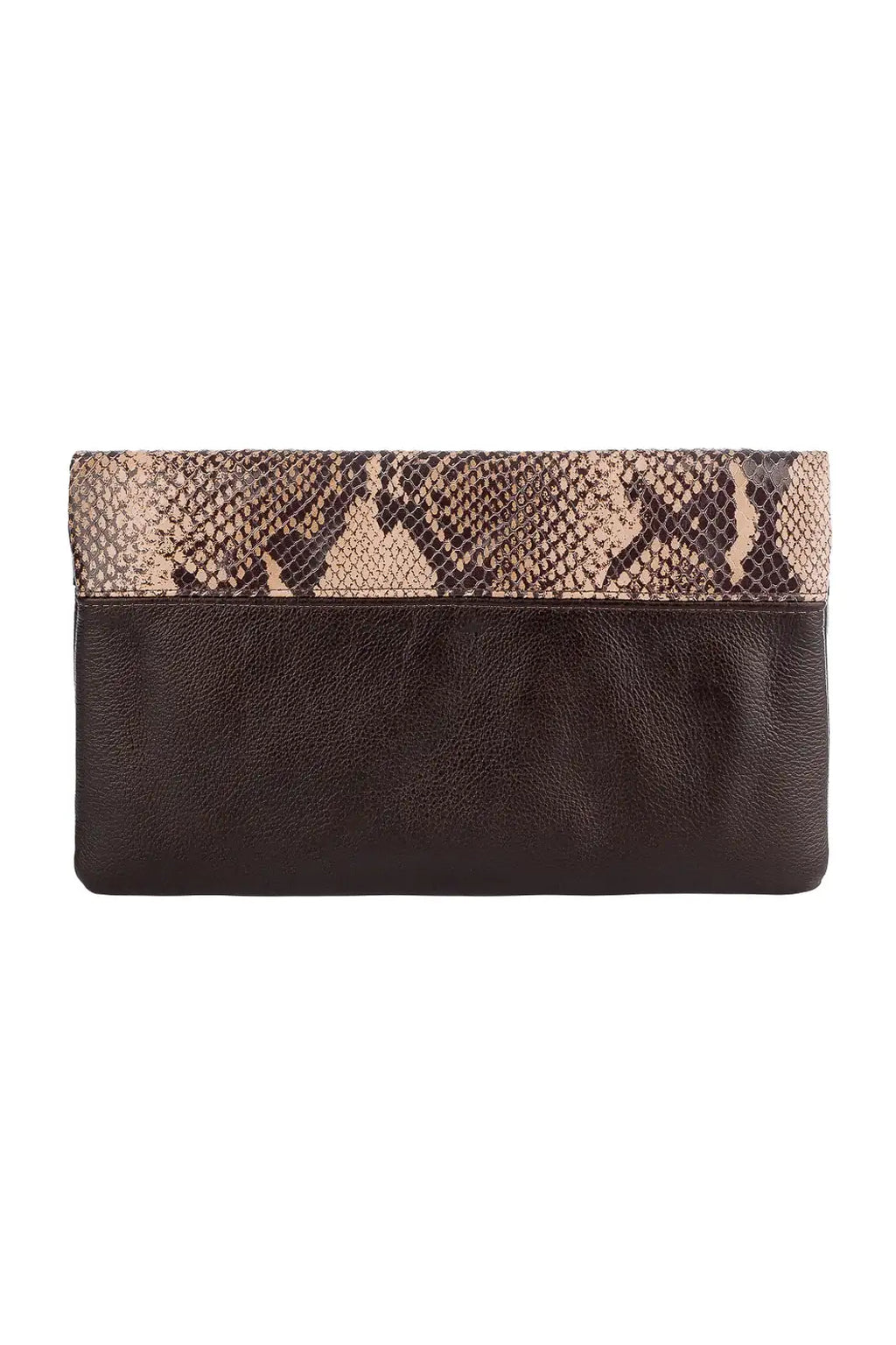 Clutch de couro estampado animal print Nikki - Enluaze