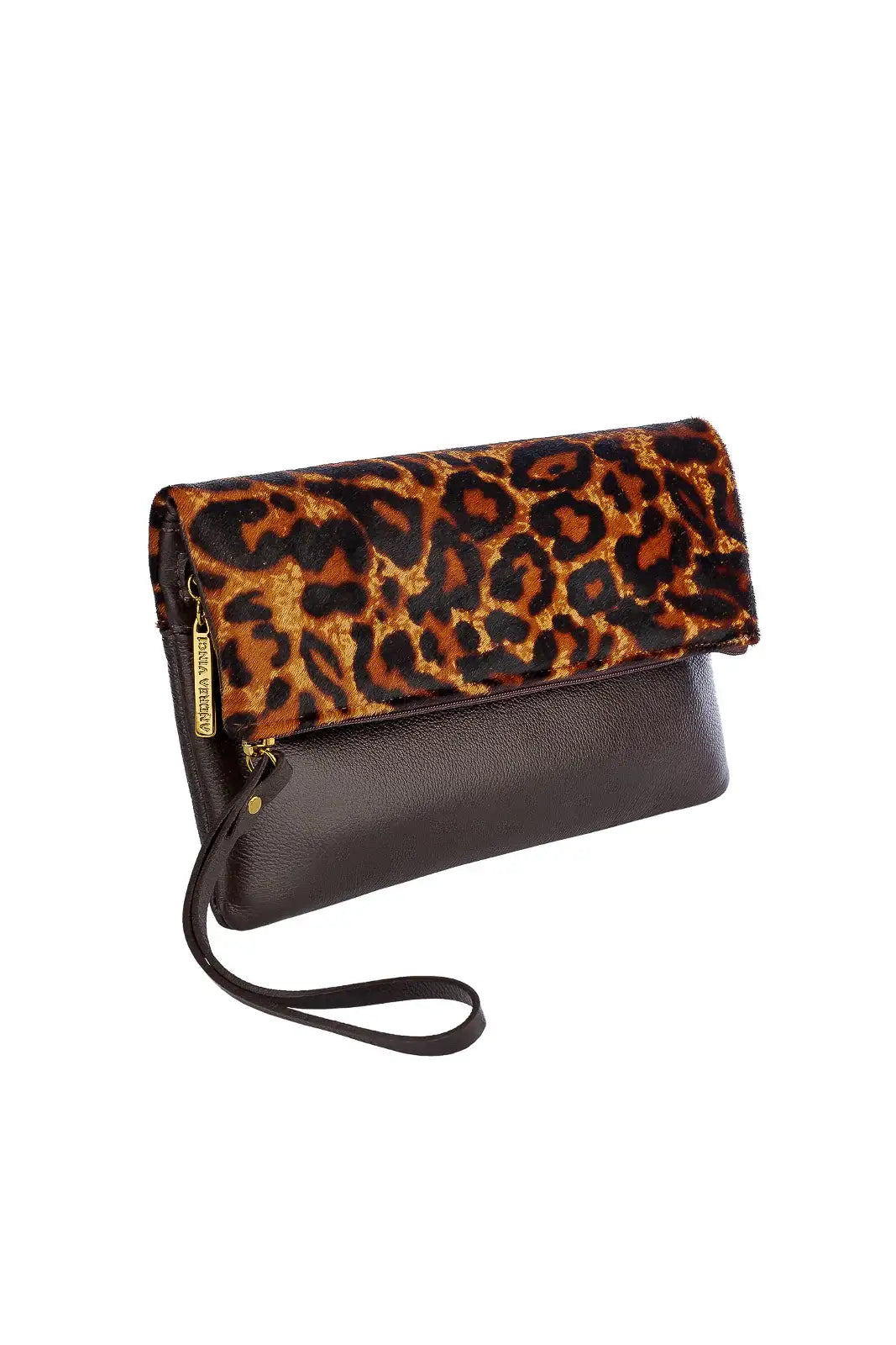 Clutch de couro estampado animal print Nikki - Enluaze