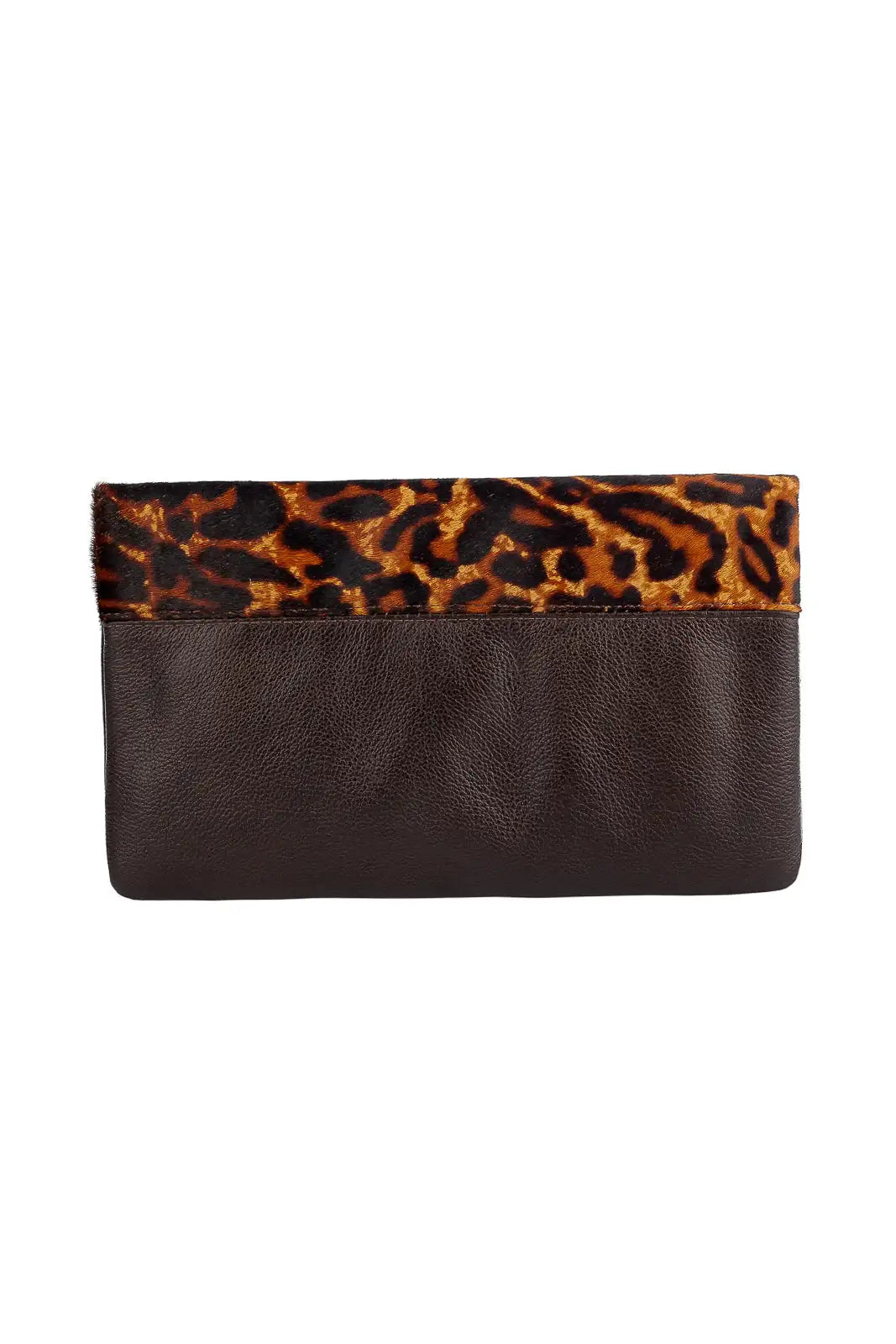 Clutch de couro estampado animal print Nikki - Enluaze