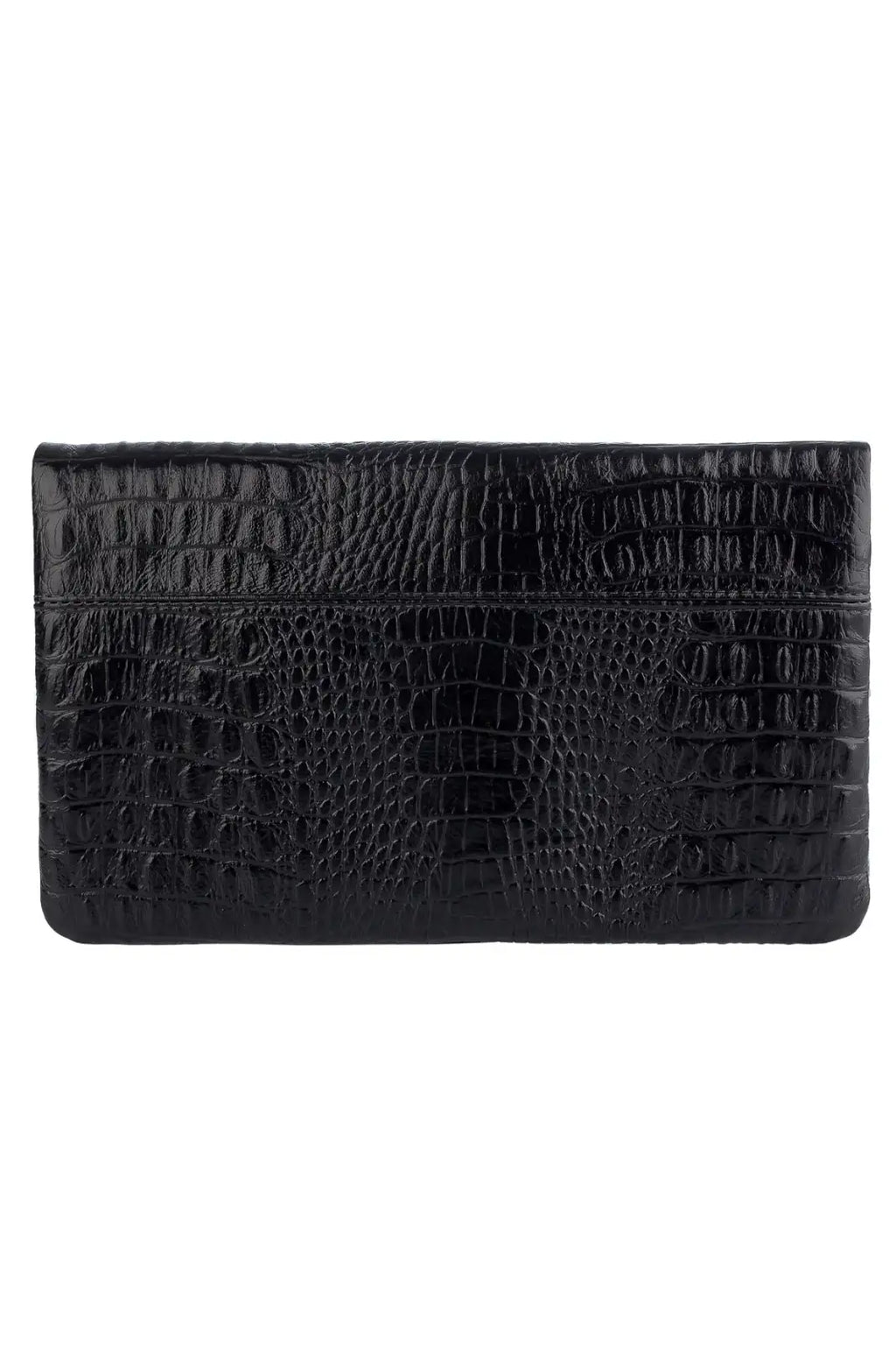 Clutch de couro croco Nikki - Enluaze