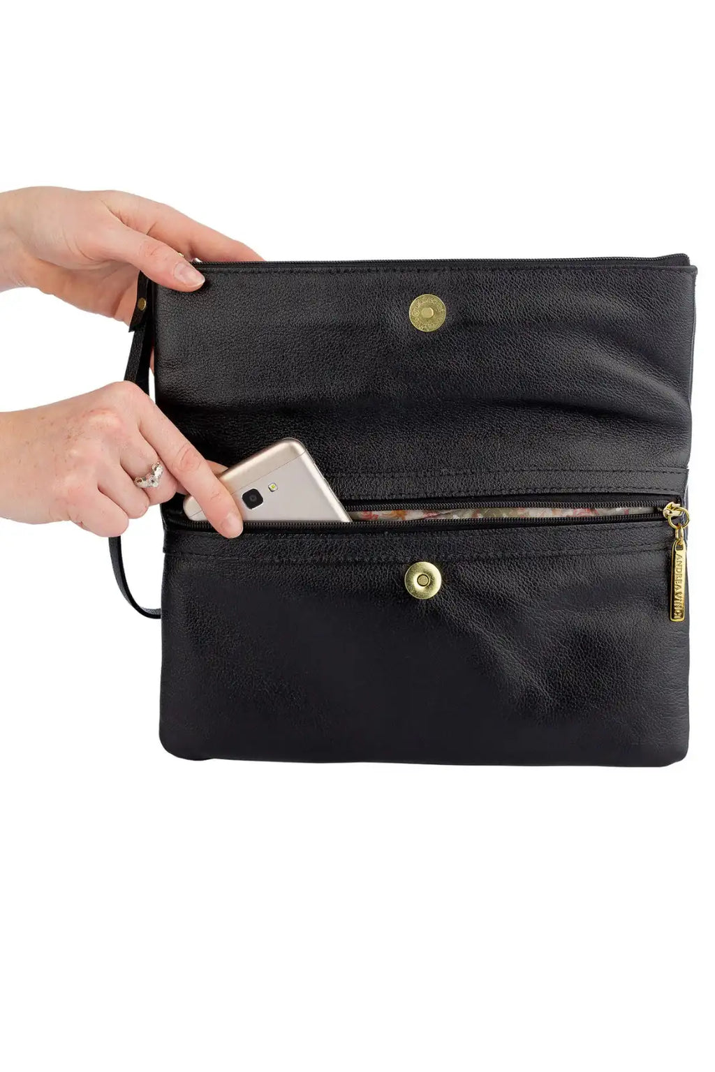 Clutch de couro croco Nikki - Enluaze