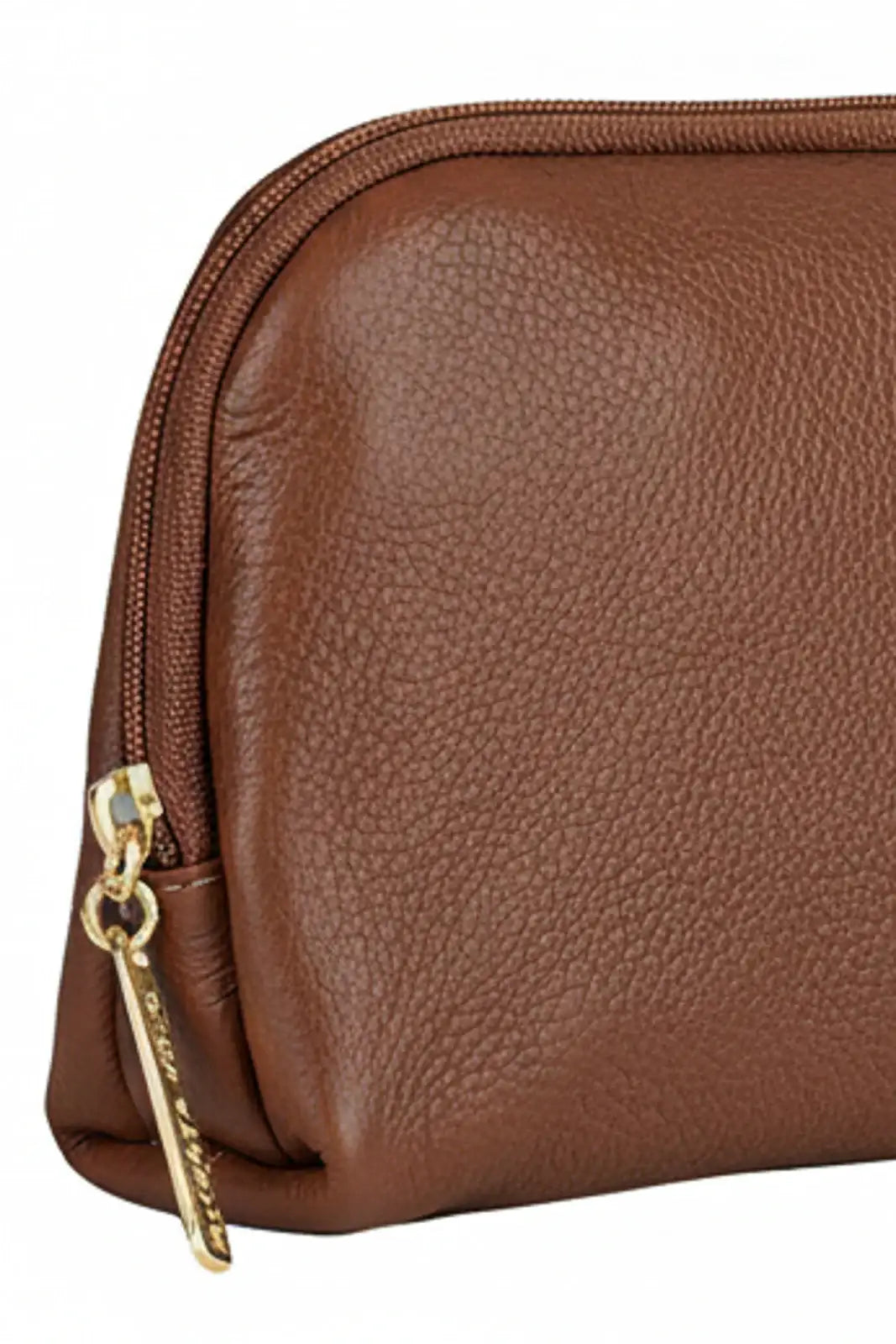 Necessaire de couro liso Duda 12x17x6cm - Enluaze
