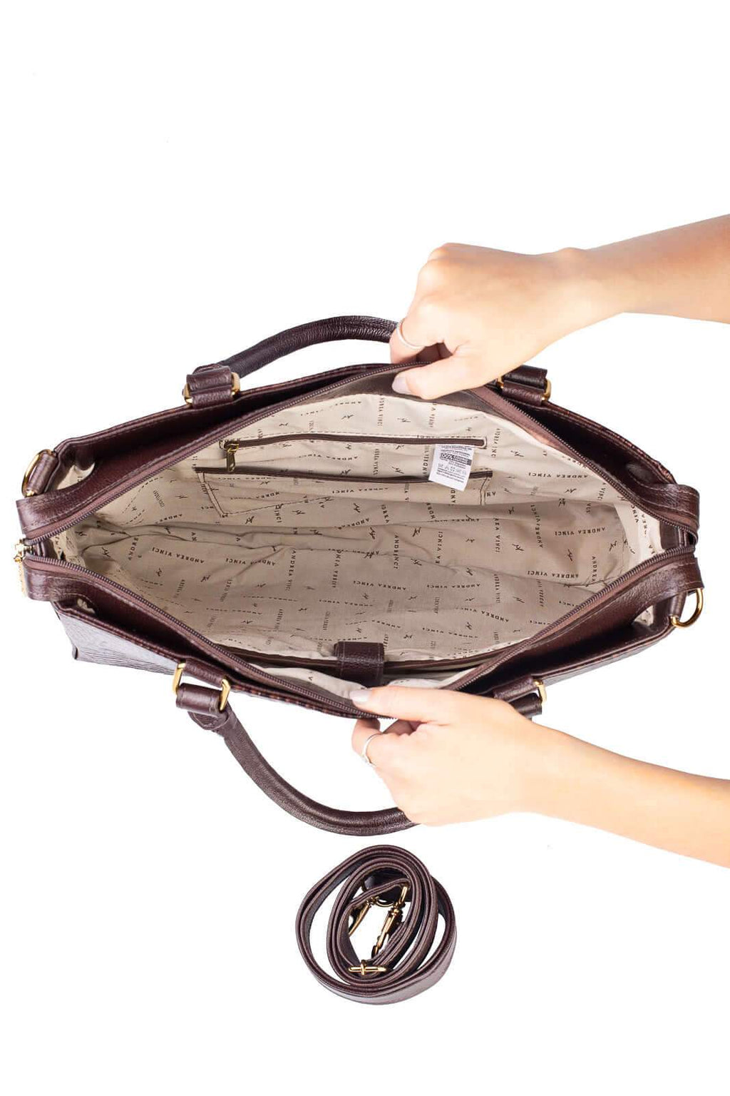 Pasta feminina de couro croco Esther - Enluaze