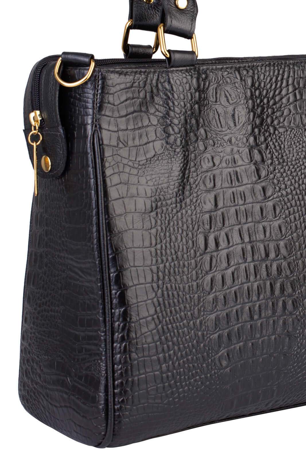 Pasta feminina de couro croco Esther - Enluaze