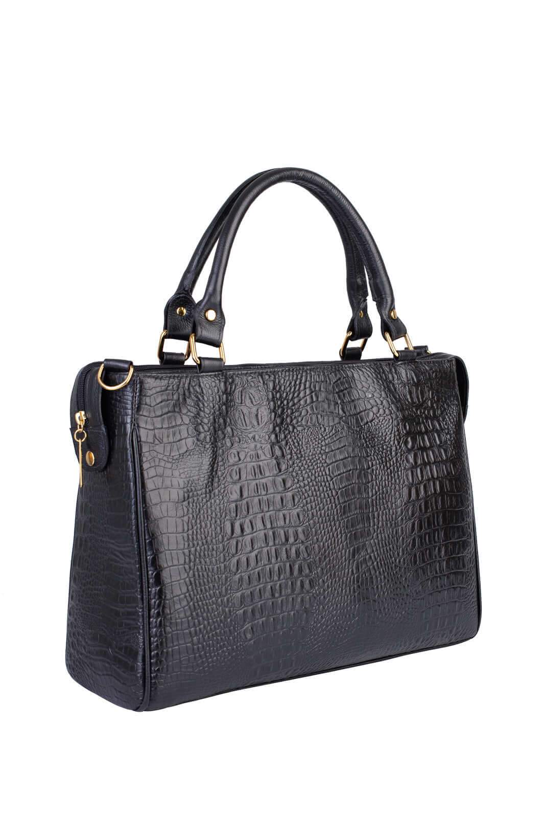 Pasta feminina de couro croco Esther - Enluaze