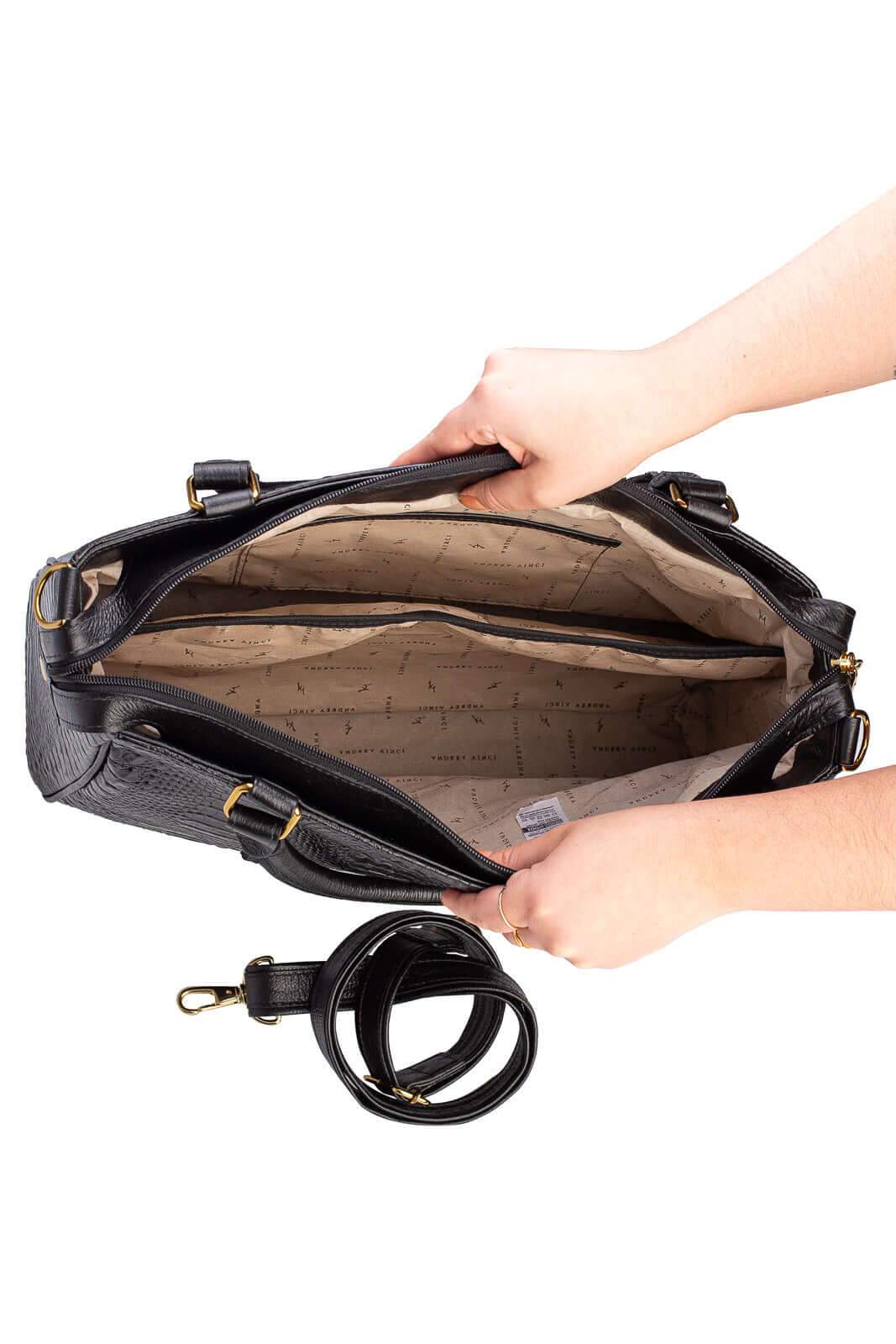 Pasta feminina de couro croco Esther - Enluaze