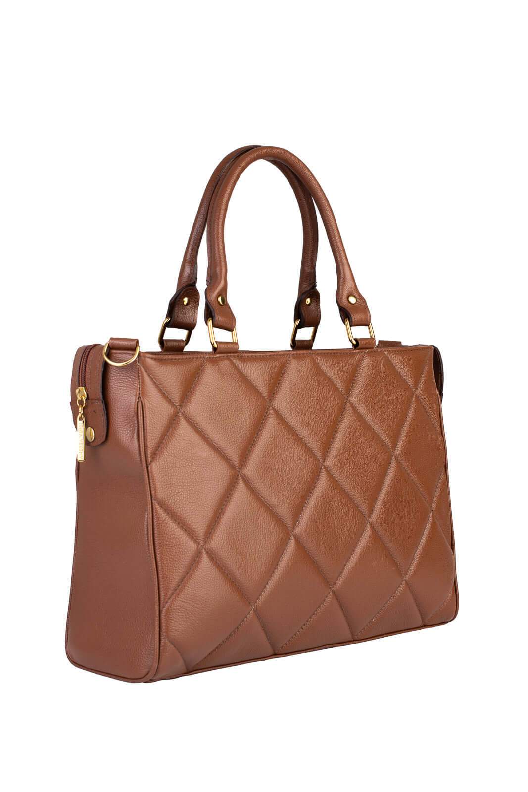 Pasta feminina de couro liso Esther - Enluaze