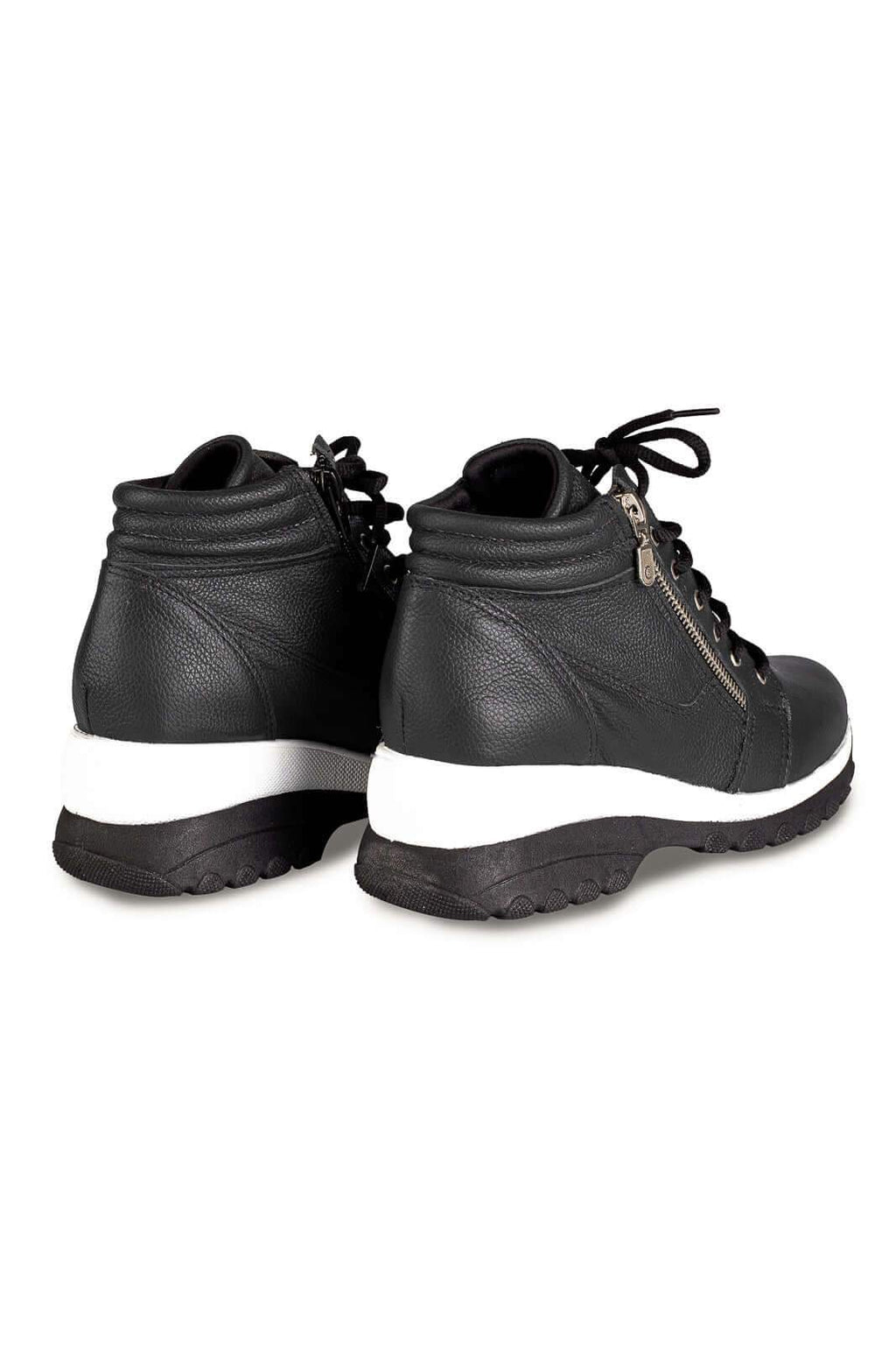 Tênis botinha de couro feminina 090 - Enluaze