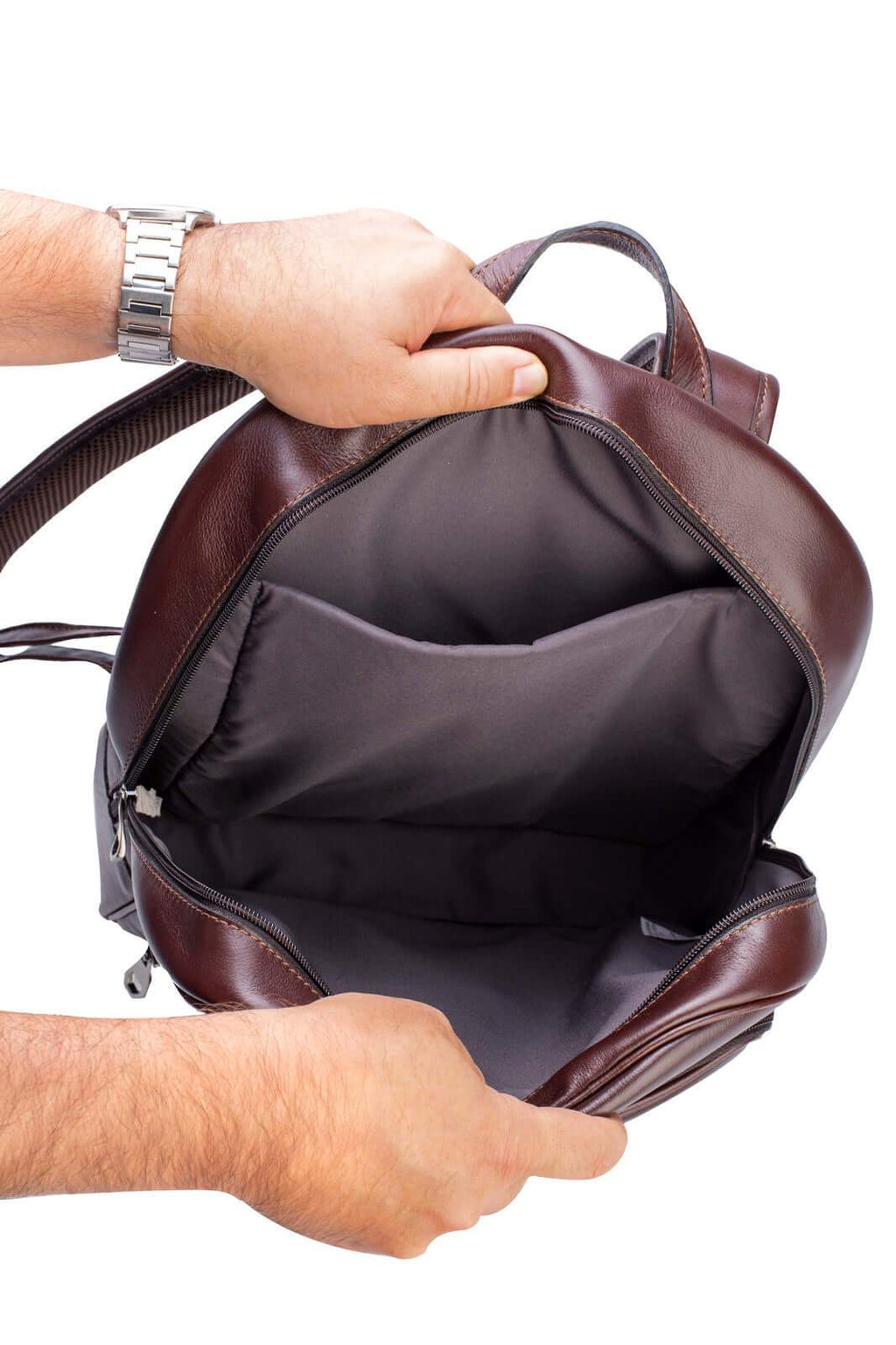 Mochila masculina de couro italiano Steve - Enluaze