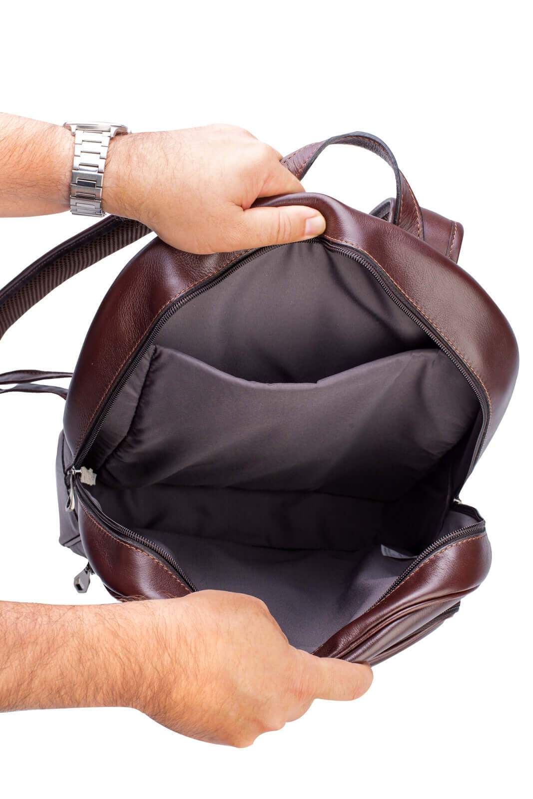 Mochila masculina de couro italiano Steve - Enluaze