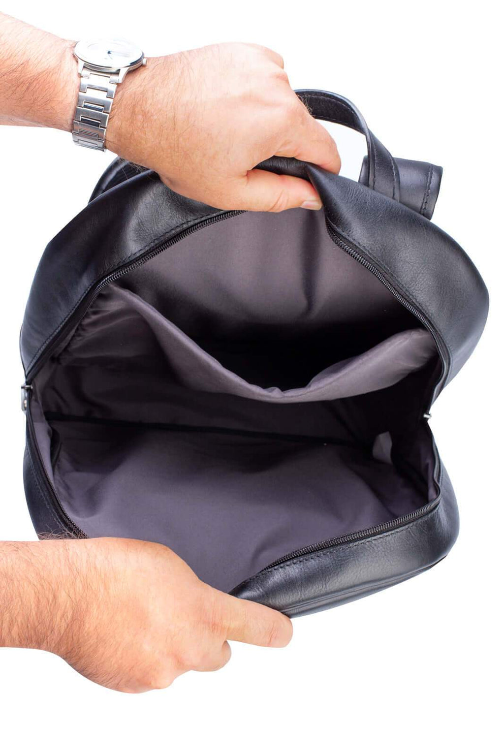 Mochila masculina de couro italiano Steve - Enluaze