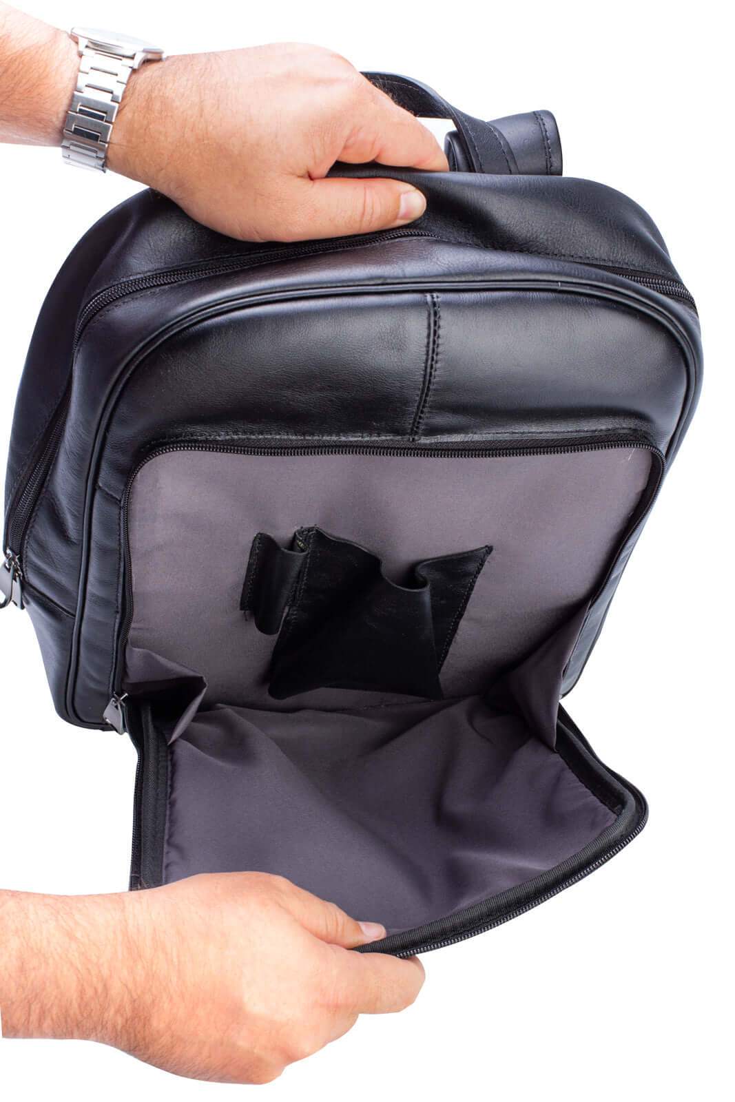 Mochila masculina de couro italiano Steve - Enluaze