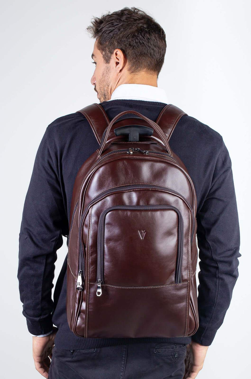 Mochila de carrinho em couro italiano Heitor - Enluaze