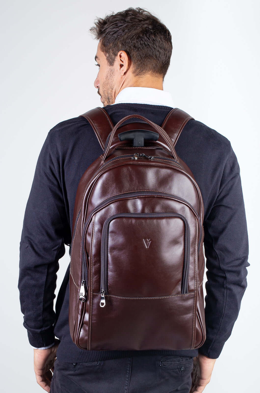 Mochila de carrinho em couro italiano Heitor - Enluaze