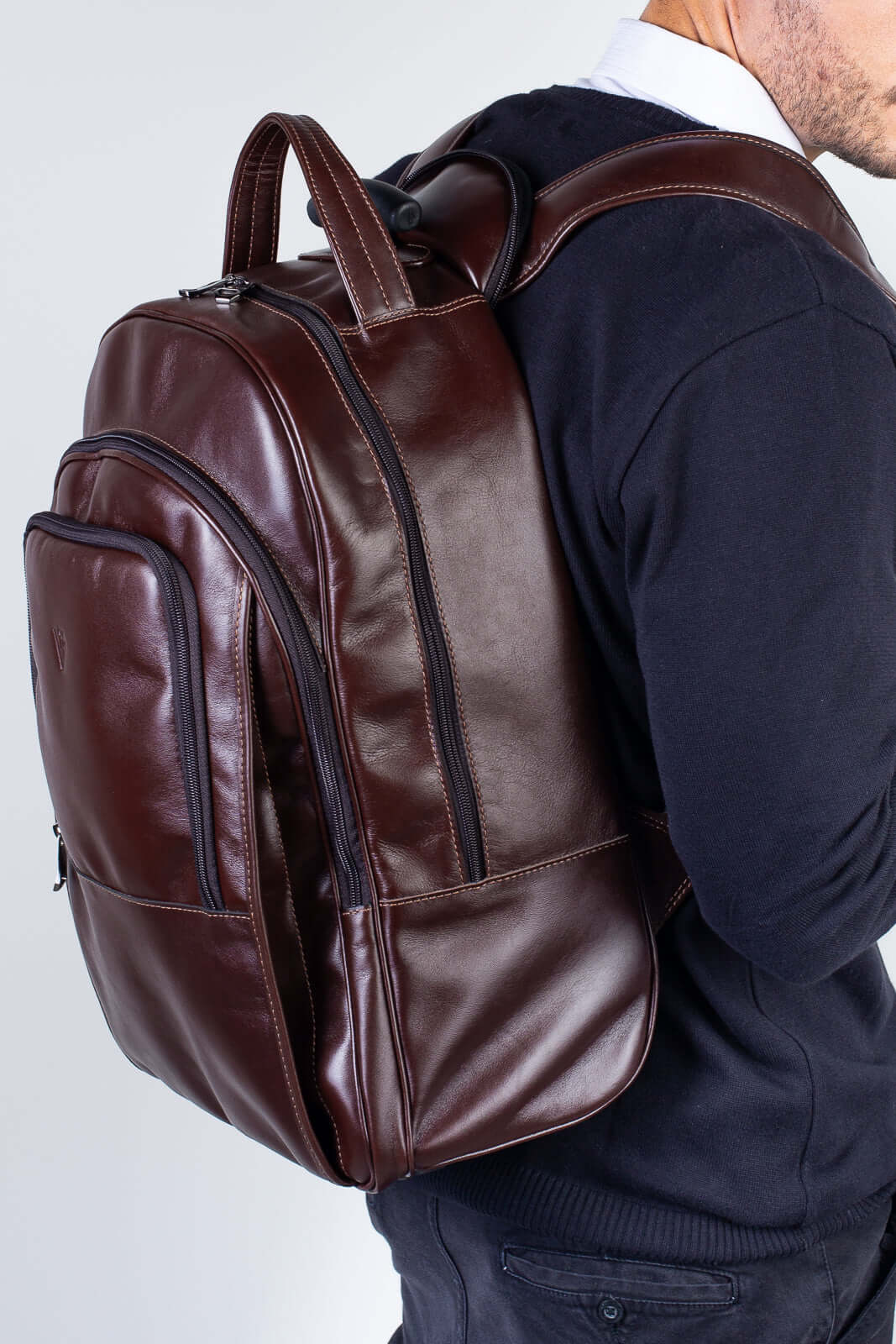 Mochila de carrinho em couro italiano Heitor - Enluaze