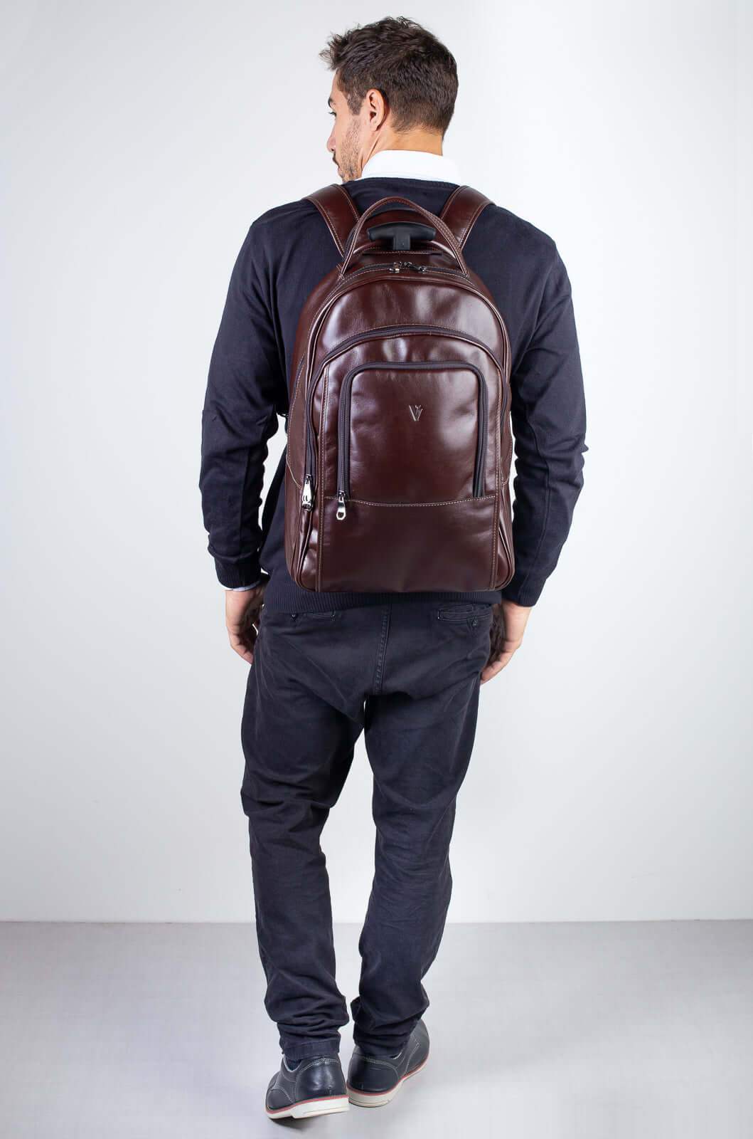 Mochila de carrinho em couro italiano Heitor - Enluaze