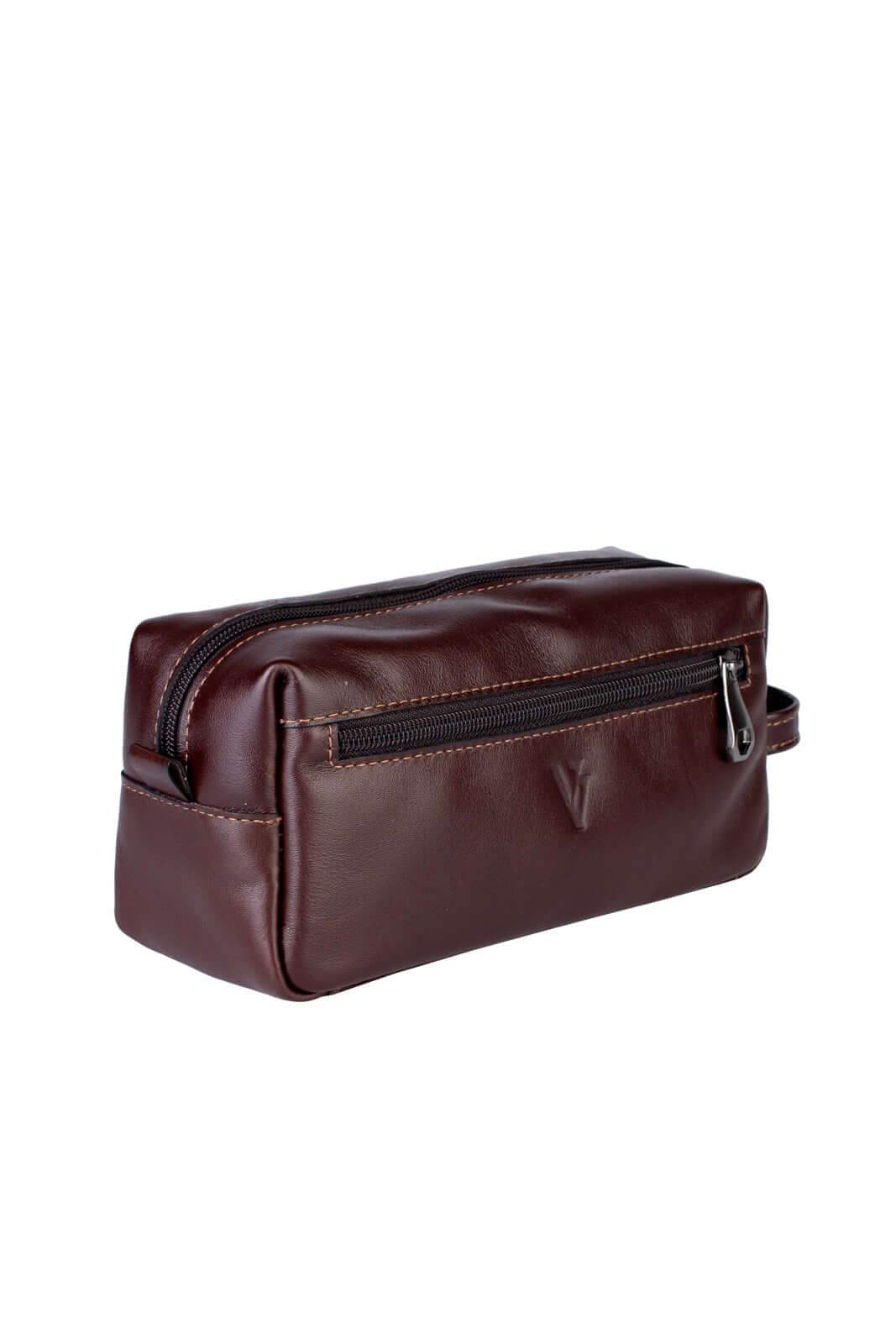 Necessaire masculina em couro italiano Daily 10x20x8cm - Enluaze