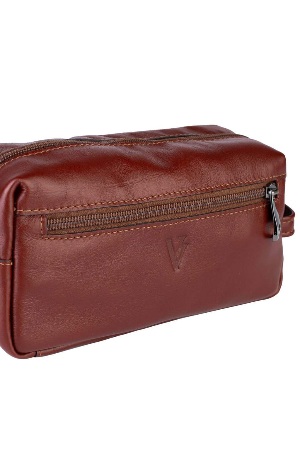Necessaire masculina em couro italiano Daily 10x20x8cm - Enluaze