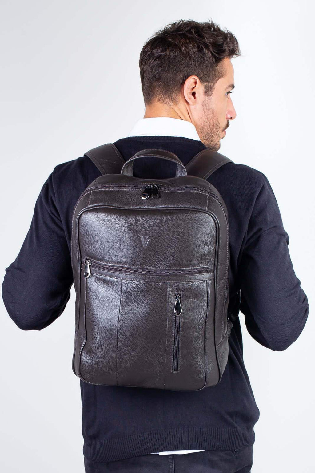 Mochila masculina em couro para notebook Murilo - Enluaze