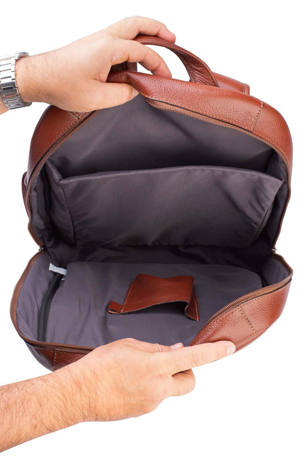 Mochila masculina em couro para notebook Murilo - Enluaze