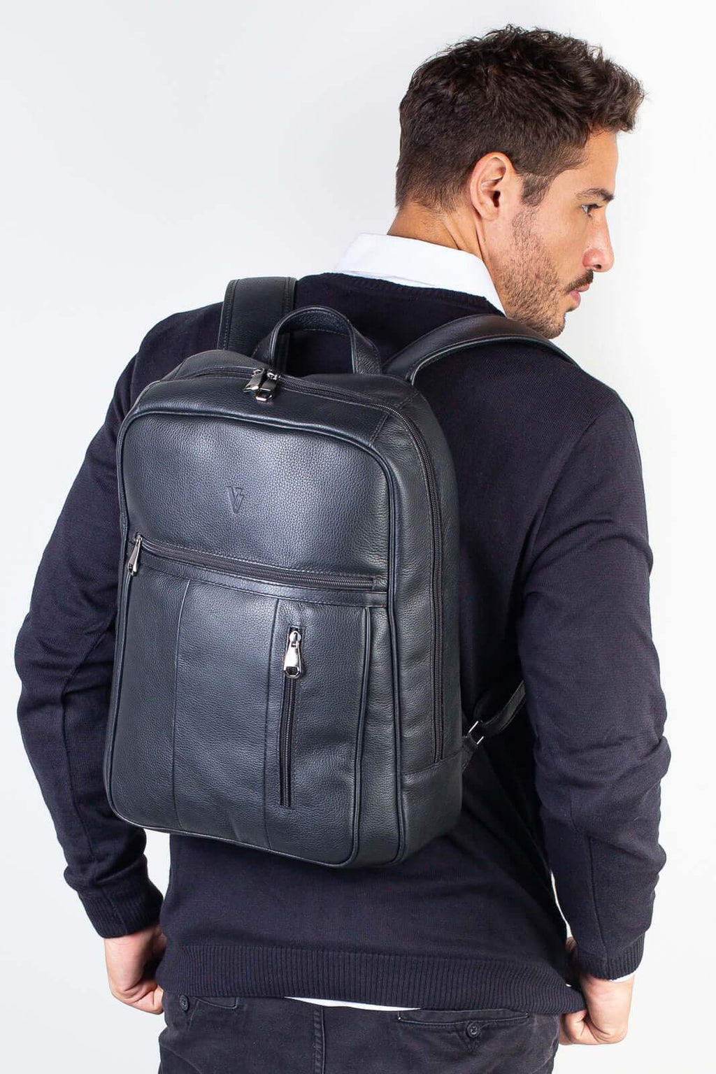 Mochila masculina em couro para notebook Murilo - Enluaze