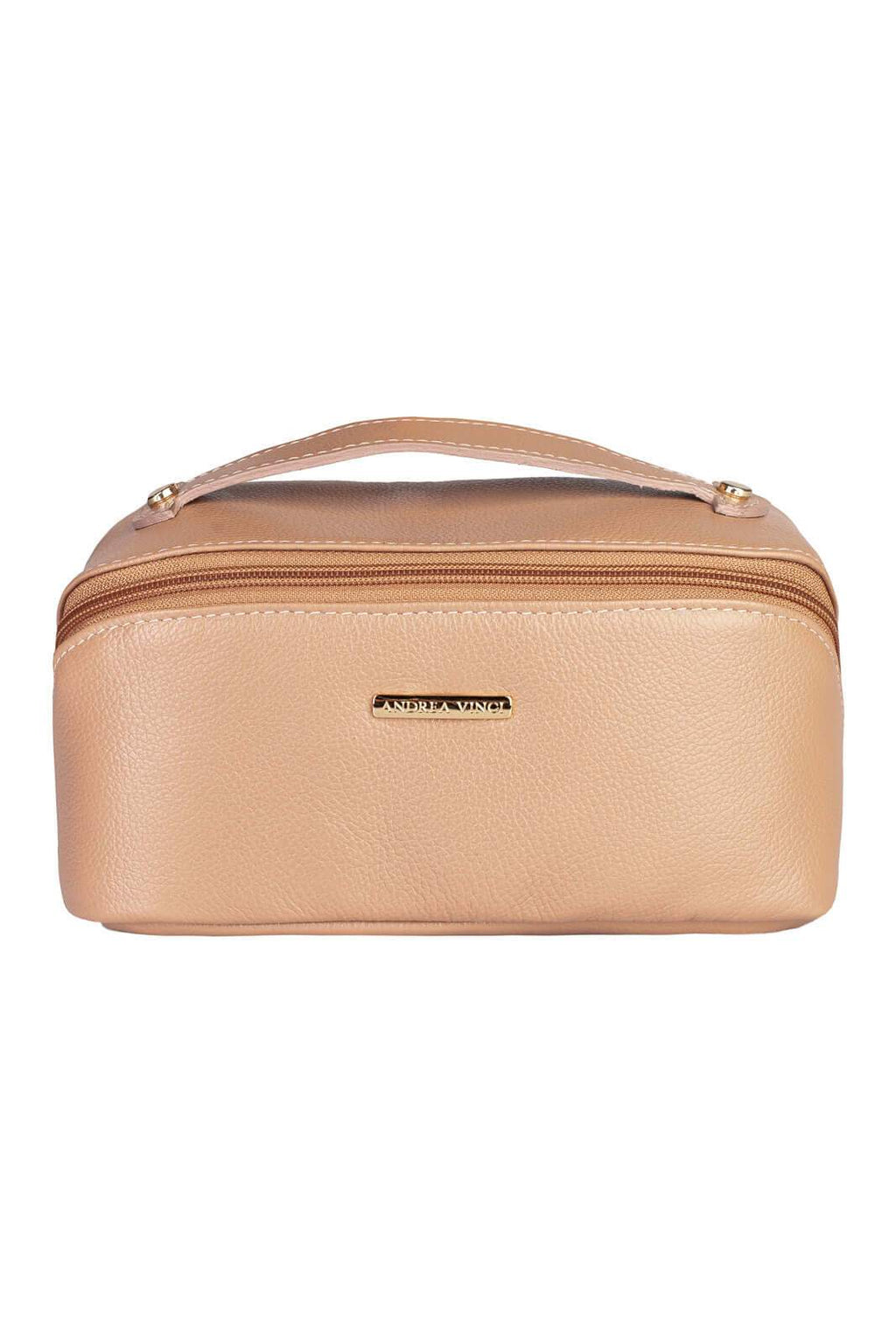 Necessaire de couro liso Athena 11x25x12,5cm - Enluaze