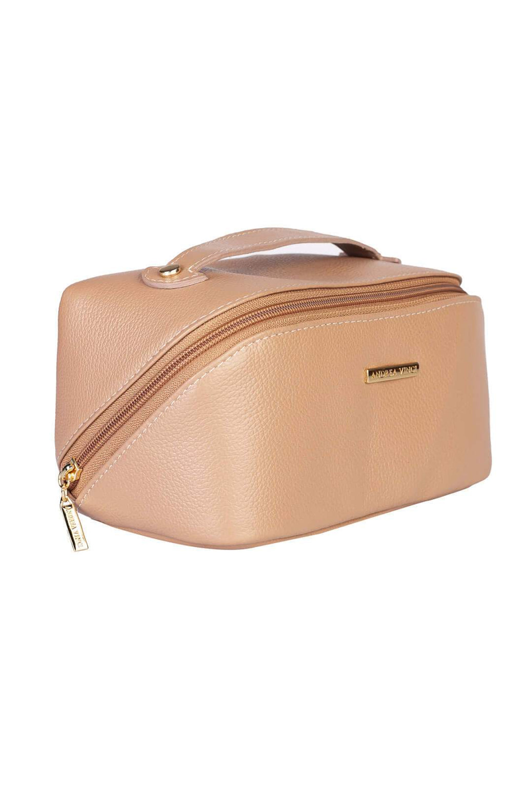 Necessaire de couro liso Athena 11x25x12,5cm - Enluaze