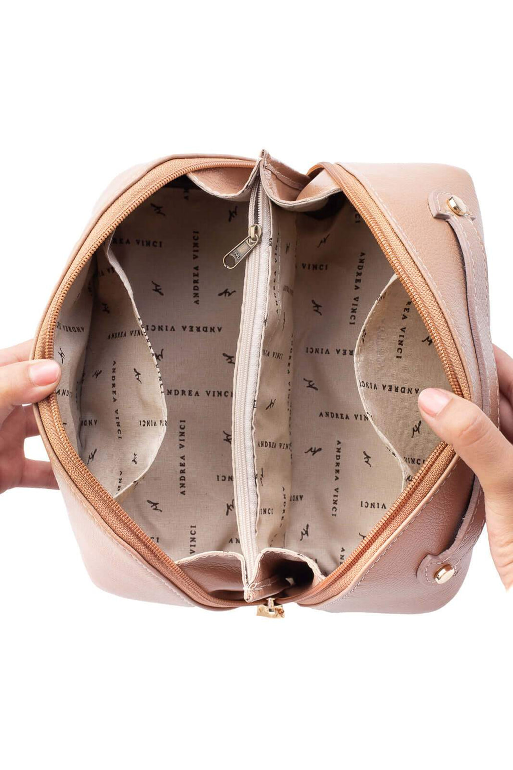 Necessaire de couro liso Athena 11x25x12,5cm - Enluaze