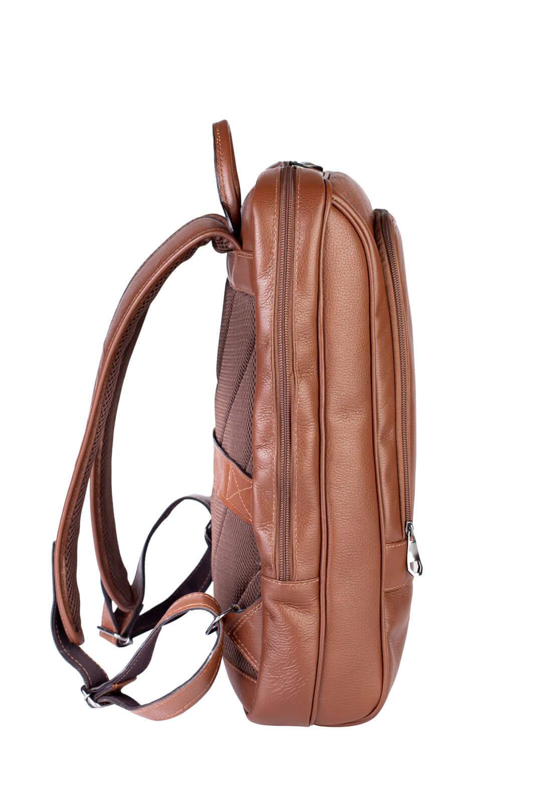 Mochila de couro slim masculina Enzo - Enluaze