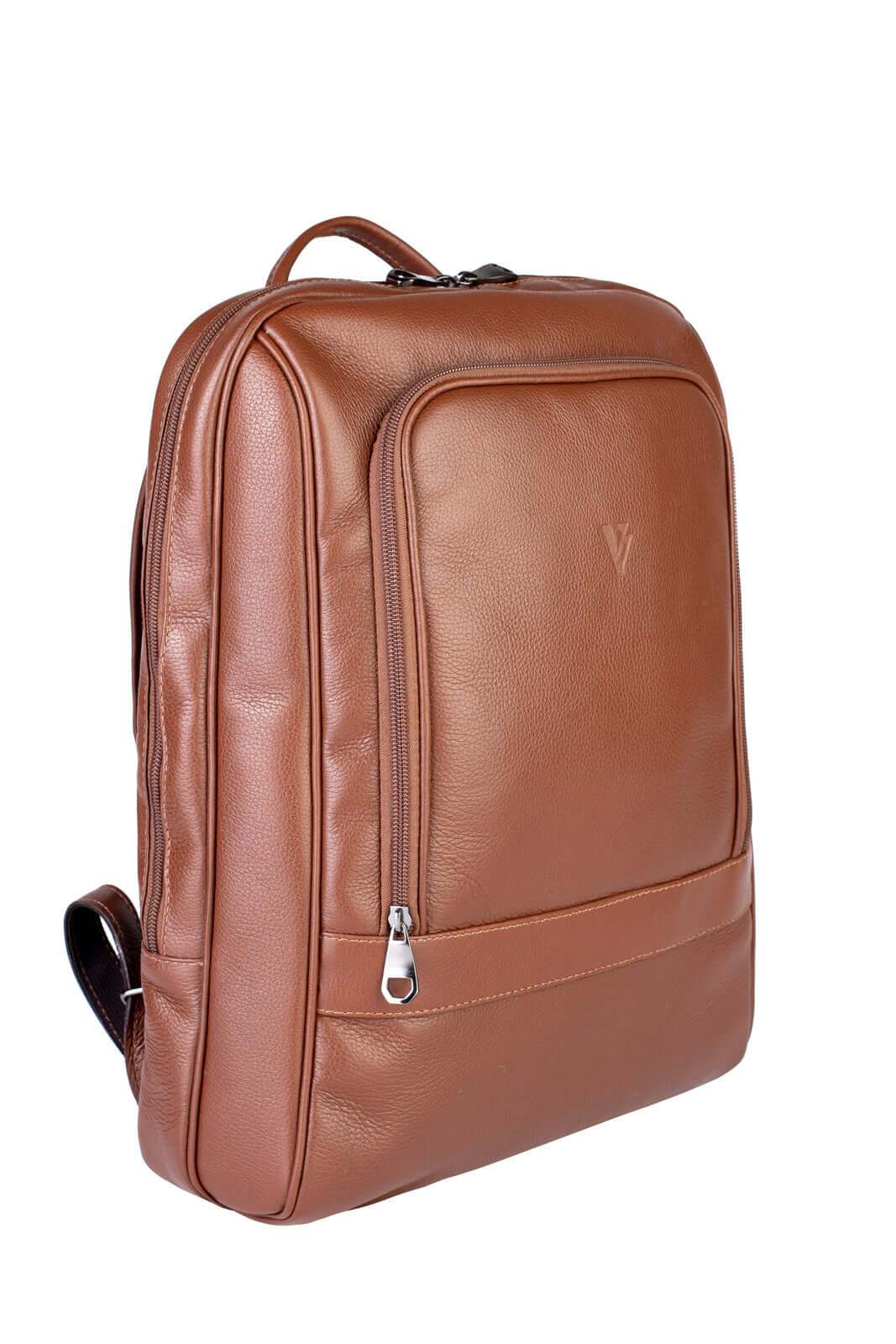 Mochila de couro slim masculina Enzo - Enluaze