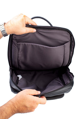 Mochila de couro slim masculina Enzo