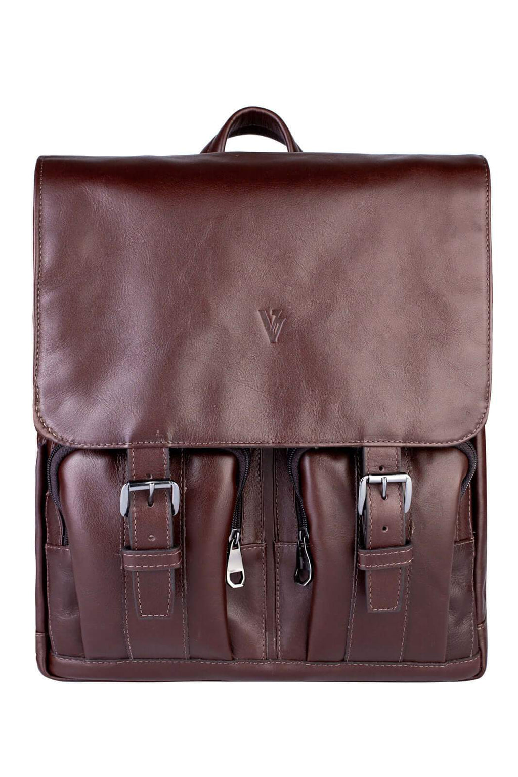 Mochila de couro italiano masculina vintage Miguel - Enluaze