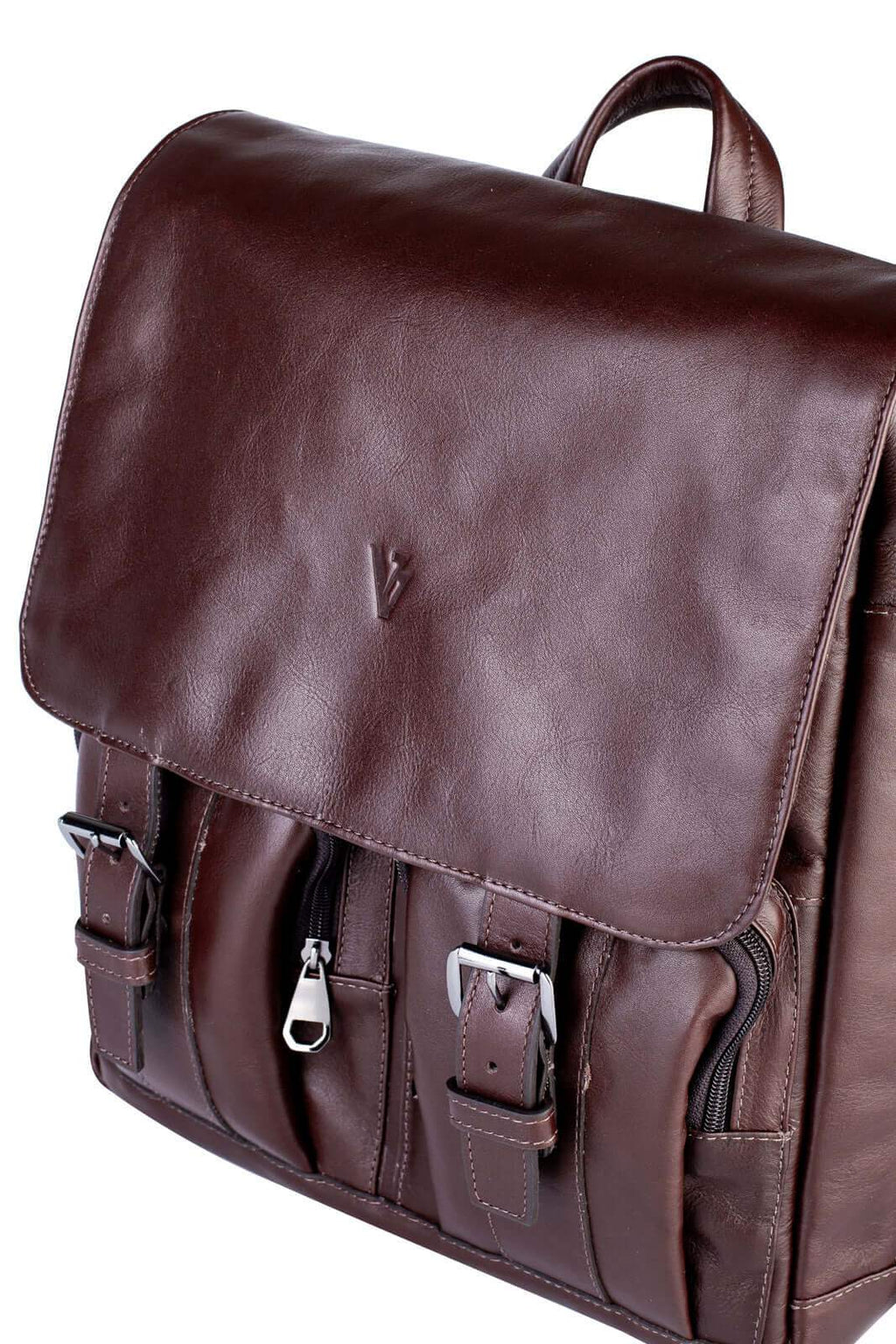 Mochila de couro italiano masculina vintage Miguel - Enluaze