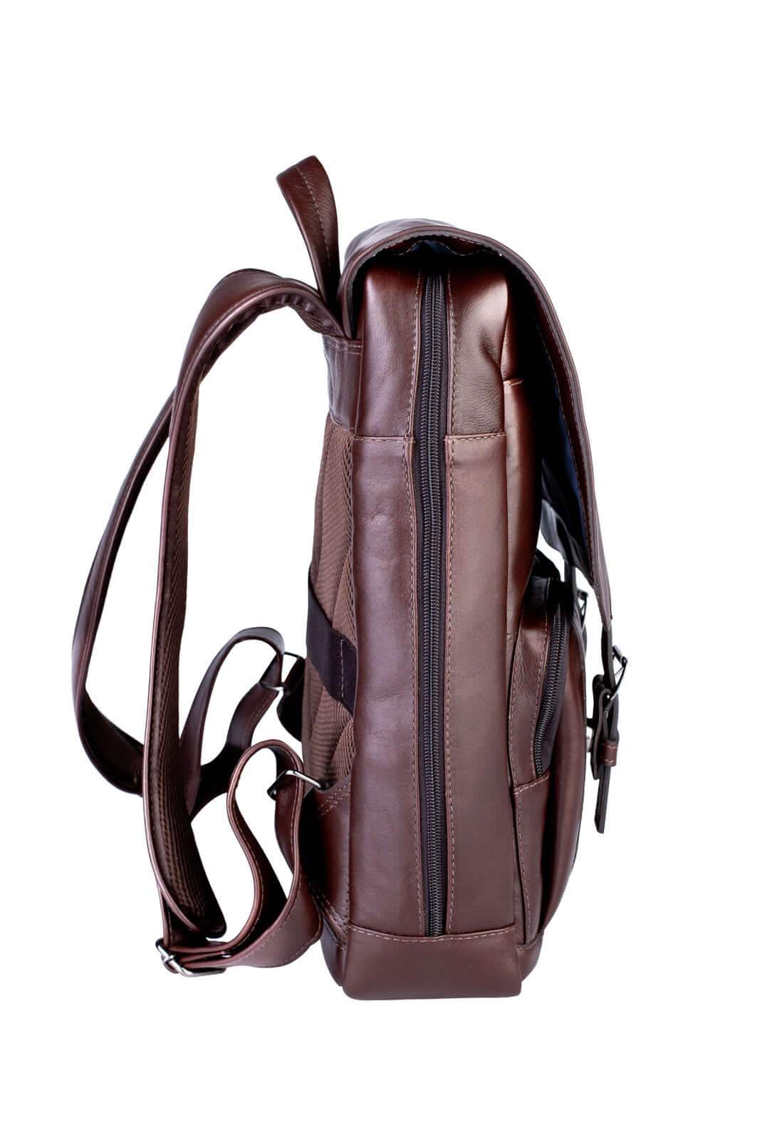 Mochila de couro italiano masculina vintage Miguel - Enluaze