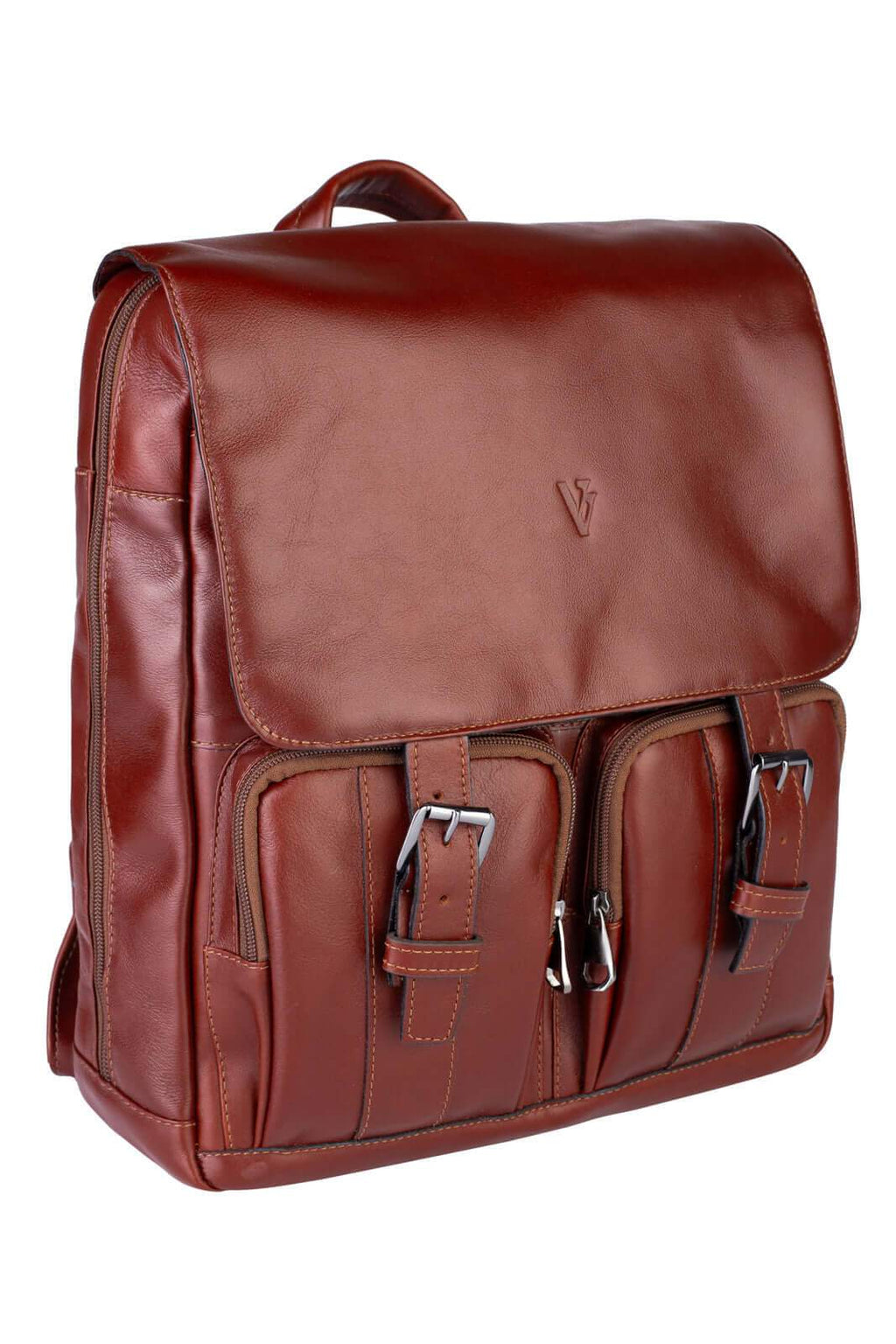 Mochila de couro italiano masculina vintage Miguel - Enluaze