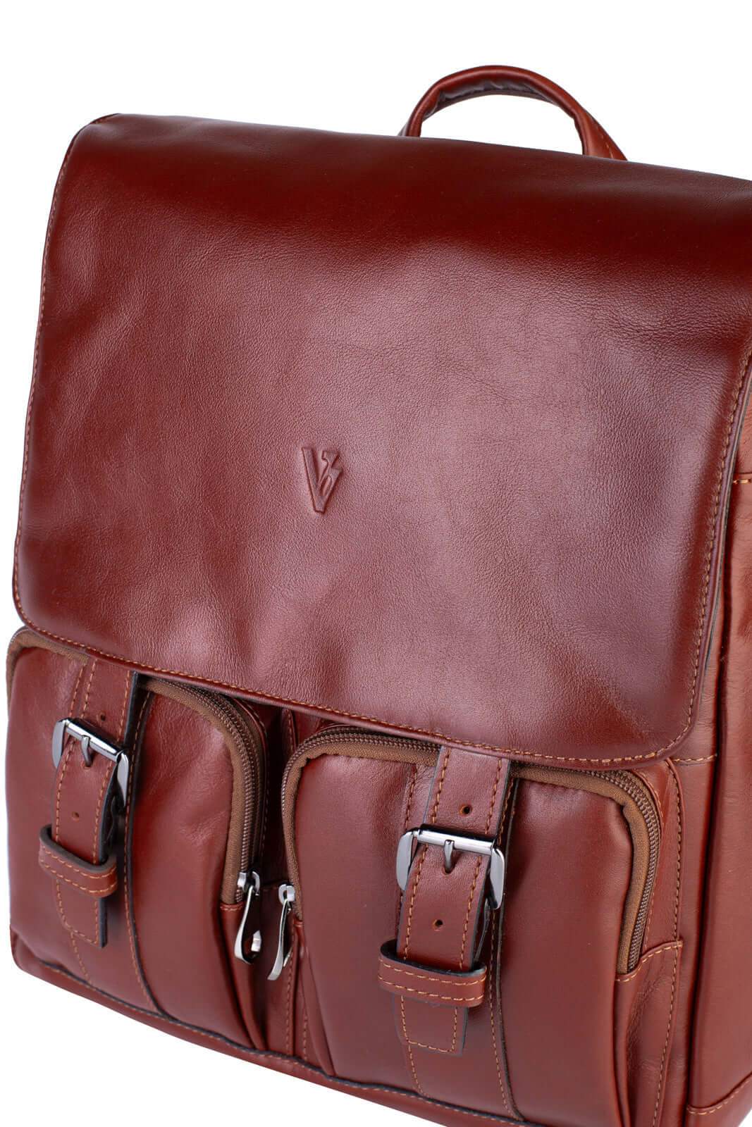 Mochila de couro italiano masculina vintage Miguel - Enluaze